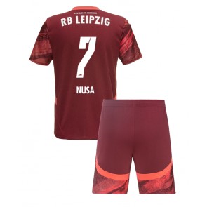 Billiga RB Leipzig Antonio Nusa #7 Bortatröja Barn 2024-25 Kortärmad (+ Korta byxor)